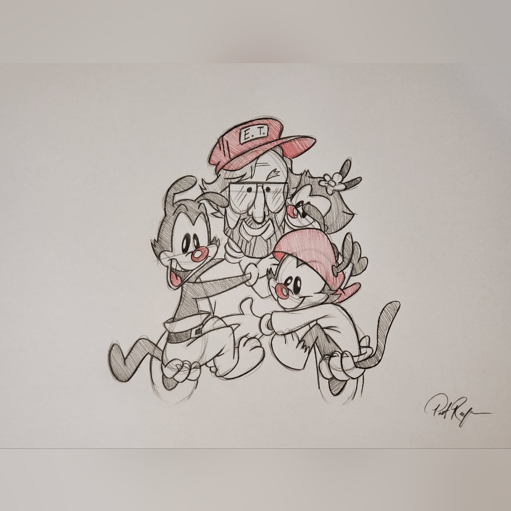 Animaniacs WB Amblin Steven Spielberg animation Drawing/sketch signed art